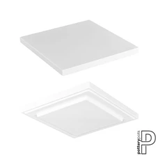 Topper Thin - Glossy, S, Glossy White / L 25 x B 25 x H 2,5 cm